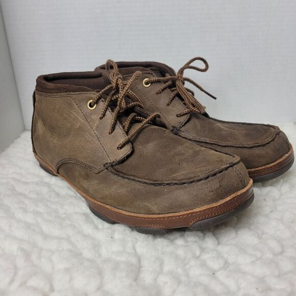 Olukai Hamakua Men's Boots Size 10 M Brown Leather Chukka Ankle Hiking Boots - Picture 1 of 9